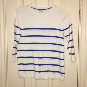 Striped 3/4 sleeve sweater